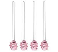 sourcing map 4 varillas de cristal para remover miel, diseño en espiral de 7 pulgadas, antigoteo, para el hogar, agitadores para dispensar lloviznas, accesorio de cocina para bebidas de jarabe de