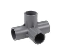 sourcing map 4 Vías PVC Conector 20mm Interior Diámetro, 10 Piezas Codo PVC de 90 Grados de Forma en T para Tubería de Agua, Reductor PVC de Tubería de Acoplamiento, Gris