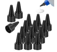 sourcing map 40 aplicadores de punta de corte de 0.7 pulgadas, tapas de puntas adicionales para reemplazo de pegamento, boquilla adhesiva de plástico y tapas, aplicador de precisión para dispensación