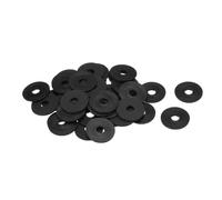 sourcing map 40 arandelas planas de nailon M8 de 8 mm de diámetro interior de 30 mm de diámetro exterior de 2 mm de grosor, arandelas lisas de plástico, cierre de junta espaciadora, anillo de junta
