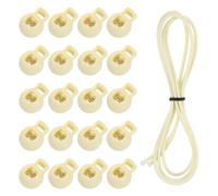 sourcing map 40 cierres de cordón de un solo agujero con cordón elástico de 39 pulgadas, clip de tope de resorte de plástico con cuerda elástica para cordones de zapatos, paracord, color beige