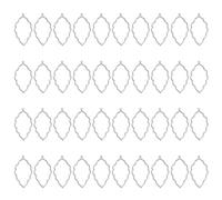 sourcing map 40 colgantes de aleación con bisel abierto, diseño geométrico de hojas con marco hueco para hacer joyas de resina, aretes, collares, pulseras, bricolaje, plata, 3.5 mm, aleación