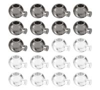 sourcing map 40 cubiertas de cuentas de crimpado, cubiertas de cuentas espaciadoras de 3,5 mm, cuentas de metal para extremos de crimpado para manualidades, accesorios de extremos de manualidades