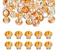 sourcing map 40 cuentas de cristal de hongo de 14 mm, cuentas transparentes para manualidades, colgantes de vidrio, cuentas espaciadoras sueltas para manualidades, aretes, collares, joyería, color