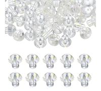 sourcing map 40 cuentas de cristal de hongo de 14 mm, cuentas transparentes para manualidades, colgantes de vidrio, cuentas espaciadoras sueltas para manualidades, aretes, collares, joyería, morado