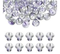 sourcing map 40 cuentas de cristal de hongo de 14 mm, cuentas transparentes para manualidades, colgantes de vidrio, cuentas espaciadoras sueltas para manualidades, aretes, collares, joyería, morado