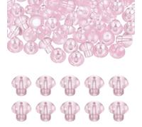 sourcing map 40 cuentas de cristal de hongo de 14 mm, cuentas transparentes para manualidades, colgantes de vidrio, cuentas espaciadoras sueltas para manualidades, aretes, collares, joyería, color