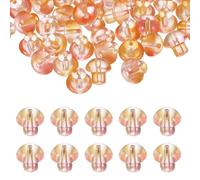 sourcing map 40 cuentas de cristal de hongo de 14 mm, cuentas transparentes para manualidades, colgantes de vidrio, cuentas espaciadoras sueltas para manualidades, aretes, collares, joyería, rosa
