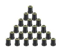 sourcing map 40 perillas de 6 mm para agujero de eje, amplificador de guitarra a presión, control de potenciómetro amarillo para control de tono de volumen, piezas de bajo de guitarra, cromadas