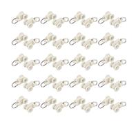 sourcing map 40 Piezas De Plástico 10 mm Diámetro Rueda Oval Anillo Cortina Rodillos Portadores Blanco