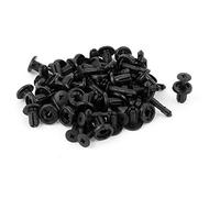sourcing map 40 Piezas Guardabarros de Parachoques Hood Salpicadura Vehículo Shield Retenedor Clips Tornillo 7mm Negro para Auto