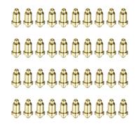 sourcing map 40 pines chapados en oro de 4 mm con resorte, cabezal de cobre, clavija de prueba de corriente, doble resorte, conector de repuesto