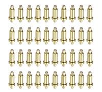 sourcing map 40 pines chapados en oro de 6 mm con resorte, cabezal de cobre, clavija de prueba de corriente, doble resorte, conector de repuesto