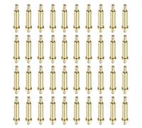 sourcing map 40 pines chapados en oro de 9,5 mm con resorte, cabezal de cobre, clavija de prueba de corriente, doble resorte, conector de repuesto