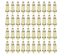 sourcing map 40 pines de 5,5 mm chapados en oro con resorte, cabezal de cobre, clavija de prueba de corriente, conector de sondas de repuesto