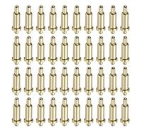 sourcing map 40 pines de 6,5 mm chapados en oro con resorte, cabezal de cobre, clavija de prueba de corriente de doble resorte, conector de sondas de repuesto