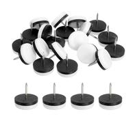 sourcing map 40 protectores de plástico para patas de silla, protectores de suelo redondos para patas de silla, almohadillas para patas de mesa para suelos de madera (blanco, 28 mm)