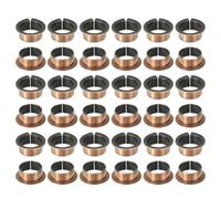 sourcing map 40 rodamientos de manga con brida, diámetro de 18 mm x 20 mm de diámetro exterior x 10 mm de longitud, 26 x 1,0 mm de diámetro de brida x t bujes de bronce sinterizado, rodamientos