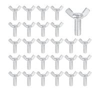 sourcing map 40 tornillos de mariposa M8 x 20 mm, acero al carbono, chapado en zinc, tornillos de mano para el hogar, máquina, equipo electrónico