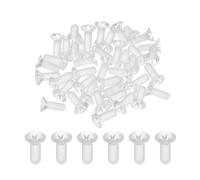 sourcing map 40 tornillos Phillips de plástico transparente M3 x 8 mm, tornillos avellanados de policarbonato aislados, pernos acrílicos transparentes