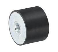 sourcing map 40 x 30 mm rosca M10 soportes de goma hembra, aisladores de vibración, sustituye a almohadillas antivibración, bloque de base plano silencioso