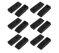 sourcing map 40mmx14mmx7mm Almohadillas de Goma para Patas de Muebles, 12Pcs Protectores de Parachoques, Negro