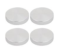 sourcing map 40mmx8mm M10 Mesa De Té De Vidrio Círculo Superior Adaptador De Disco De Aluminio Tono Plateado 4 Pcs