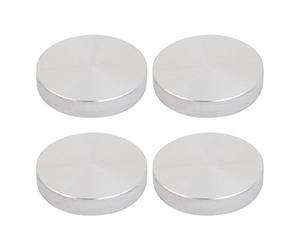 sourcing map 40mmx8mm M10 Mesa De Té De Vidrio Círculo Superior Adaptador De Disco De Aluminio Tono Plateado 4 Pcs