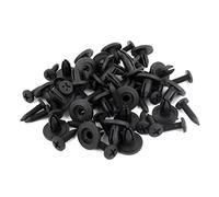 sourcing map 40Pcs Remache de Vehículo Guardabarros Parachoques 1cm Clip Negro 6mm Agujero