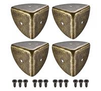 sourcing map 40x40x40mm Metal Caja Esquina Protectores Borde Protector Bronce Tono 8 Piezas