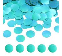 sourcing map 450 lentejuelas redondas planas, lentejuelas grandes de 20 mm para manualidades, resina, degradado, color verde oscuro, lentejuelas sueltas con un solo agujero para manualidades, costura,