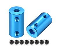 sourcing map 4mm a 6mm Interior Diámetro Rígido Acoplamiento Fijación Tornillo L25XD14 Aluminio Aleación, Eje Acoplador Conector, Motor Accesorios, Azul, 2uds.