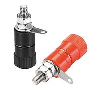 sourcing map 4mm Altavoz Terminal Conector Vinculante Poste, Banana Enchufe Enchufe Zócalo Panel/Chasis Montaje Conectores Rojo Negro 10uds