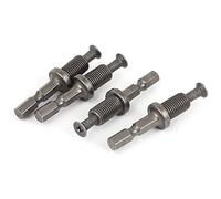 sourcing map 4Pcs 1/4"Hex Shank To 3/8" -24Unf Adaptador De Mandril De Rosca W Con Tornillo Hacia Atrás