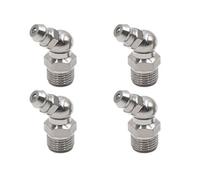 sourcing map 4Pcs 1/8" 45 Grados Engrasador Boquilla de Grasa Acero Inoxidable Engrasadoras