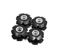sourcing map 4Pcs 28,6mm Horquilla Tuerca Embridada Estrella para Bicicleta de Montaña MTB Metal Negro