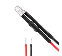 sourcing map 4PCS 3mm Pre Cableado LED Diodos Luz DC 3-5V 20mA Parpadeo Lento