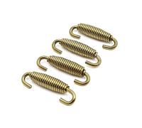 sourcing map 4pcs 55mm Gancho Giratorio de Resorte para Suspención Tubo de Escape de Moto Acero Color Oro