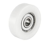 sourcing map 4pcs 6x30x9mm Polea Tensora de Rodamiento de Deslizamiento del rodillo Rueda transportadora blanco