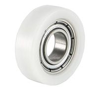 sourcing map 4pcs 8x22x7mm Polea Tensora de Rodamiento de Deslizamiento del rodillo Rueda transportadora blanco