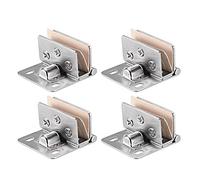 sourcing map 4pcs Bisagra abrazadera para cristal vidrio de alacena puerta vitrina de 8-10mm de grosor del cristal