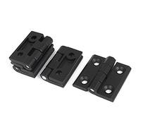 sourcing map sourcingmap® Bisagra Para Puerta De Armario Muebles De Aluminio Negro De Empalme De Rodamiento De Bola De 50Mm X 50Mm 4Pcs
