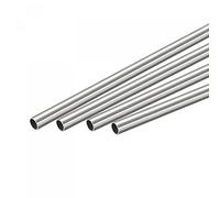 sourcing map 4Pcs Inoxidable Acero 304 Tubo, OD 5mm, 0.4mm Pared Grosor, 300mm Longitud Metal Tubo Largo Recto para Industria Maquinaria
