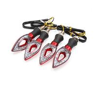 sourcing map 4Pcs Luz De Giro 12V 12 Led Ámbar para Moto Carcasa Rojo
