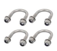 sourcing map 4pcs M6 Hilo Redondo de Acero Inoxidable 304 Curva U Perno de 20 mm Tubo Diámetro Externo