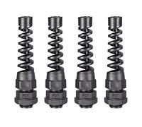 sourcing map 4Pcs PG7 Cable Gland Negro Impermeable Conjunto w Alivio de tensión para 3mm-6.5mm Cable
