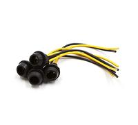 sourcing map 4Pcs portalámparas 12V T10 Luz LED Cuña portalámparas de Goma Negro 2-Hilos Conector Precableado