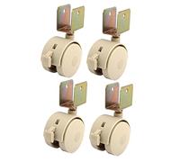 sourcing map 4pcs Soporte U rueda giratoria tan freno en W de 20mm de plástico