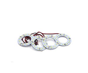 sourcing map 4uds 40mm círculo Ojo Ángel Led Blanco Luz para el Vehículo 12V 12 SMD Chips