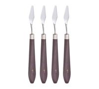 sourcing map 4uds No.1 Paleta Cuchillo 12mm Cuchillo Ancho Plástico Mango Inoxidable Acero Pintura Mezcla Rascador Palé Cuchillo Espátula para Óleo Acrílica Pintura